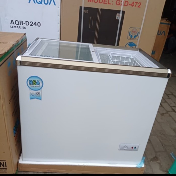 FREEZER SLIDING RSA XS 200 171 LITER CHEST FREEZER BOX CHESTFREEZER FREEZER KACA GARANSI RESMI