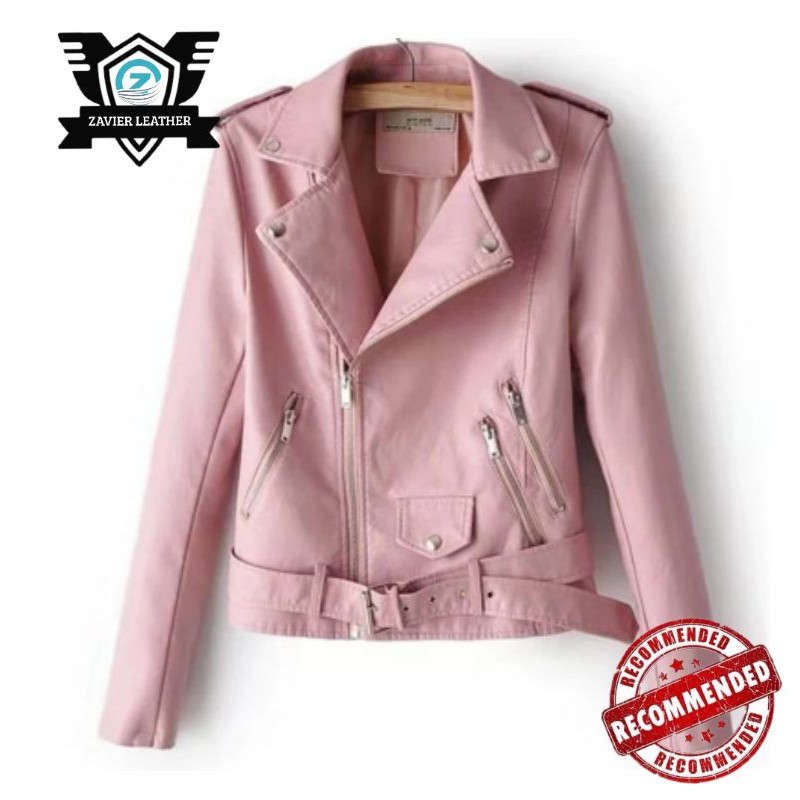 jaket kulit wanita jaket ramones wanita jaket crop pink baby jaket kulit sintetis