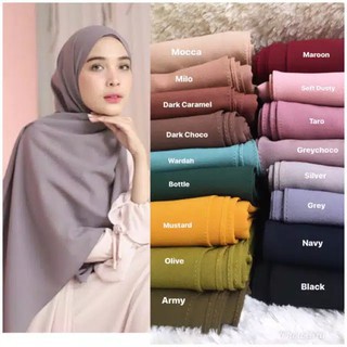 DAHJBSTORE - Pashmina / Pashmina Diamond / Basic Pashmina Diamond Stretch 180 x 75 Polos