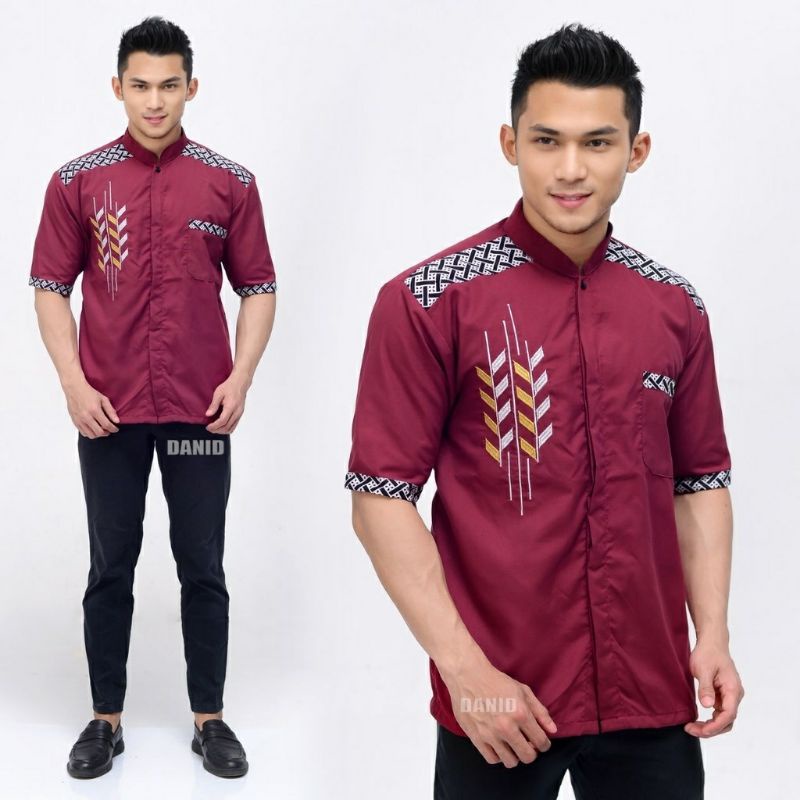 BAJU KOKO PUTIH DEWASA LENGAN PANJANG / BAJU KOKO PUTIH DEWASA BORDIR / SERAGAM KOKO GUS AZMI  /KOKO BORDIR MOTIF