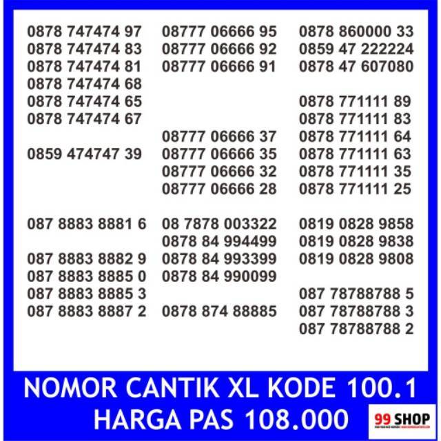 Nomor Cantik XL Triple 000