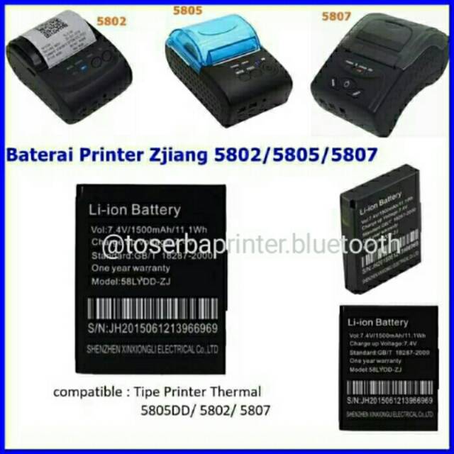 Baterai printer bluetooth ( Bergaransi )
