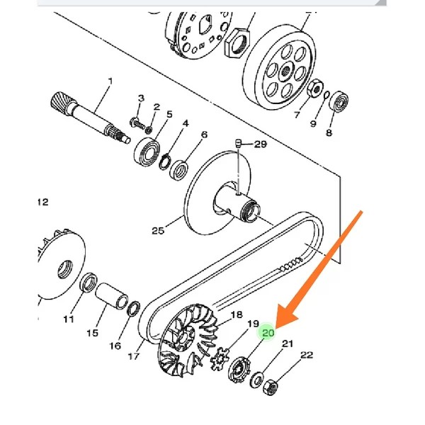 LAWAN GIR GEAR GIGI SELAH PINION CLUTH ONE WAY XEON KARBU RC GT AEROX 125 ORI YGP 5MX-E5657-00