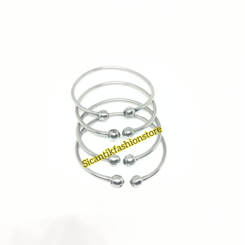 Gelang Titanium Anak Anak Terlaris Anti Karat Tidak Luntur Gelang baja putih Anak Anak