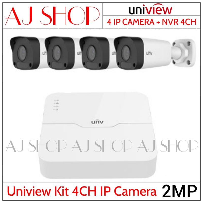 Paket CCTV IP UNV 4CH 4 Kamera Full HD 2MP 1080P IP Cam Uniview
