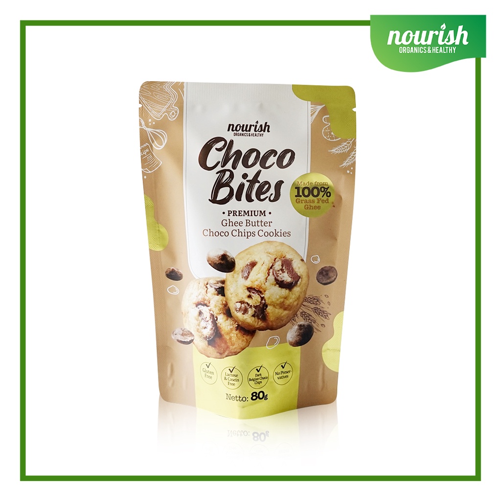 Choco Bites - Premium Gluten Free Ghee Butter Choco Chips Cookies 80gr