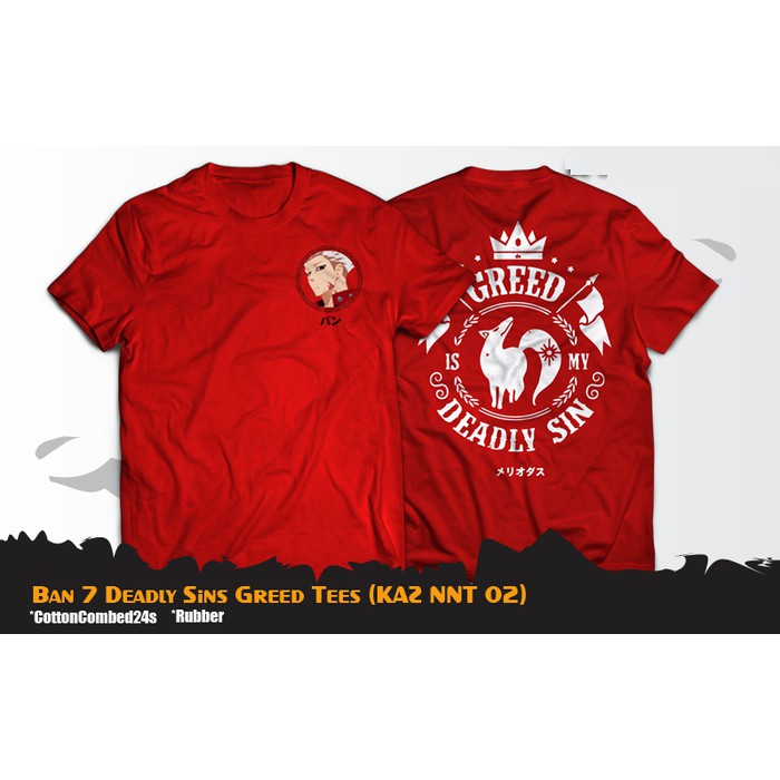 KAOS Ban 7 Deadly Sins Greed Tees - KAZ NNT 02