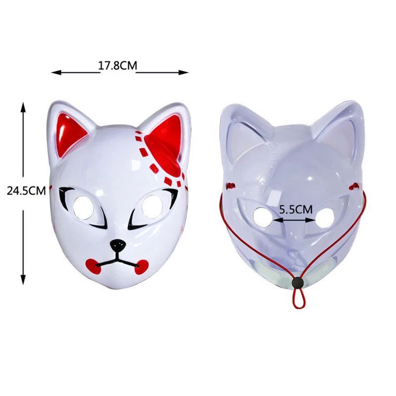 [BISA COD] Topeng Demon Slayer Cosplay Anime Rubah Jepang LED Lampu Menyala | Demon Slayer Mask konten Tiktok