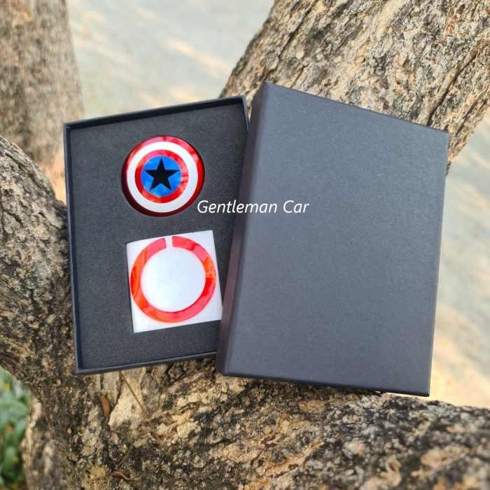 Cover Penutup Tombol Start Stop Engine Ring Button Mobil Marvel Iron Man Black Phanter Free Box