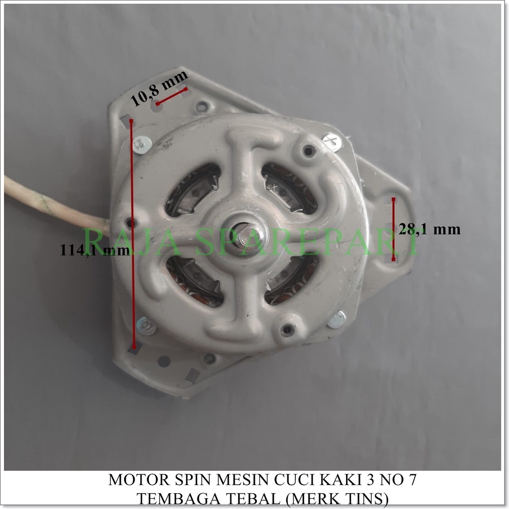 Motor Spin Mesin Cuci Kaki 3 60 Watt KW 1 No. 7 (Tembaga Tebal) Merk TINS