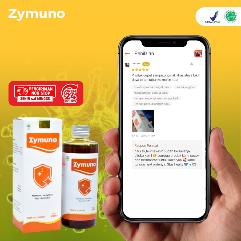 Paket 2 Botol Zymuno – Vitamin Herbal Tingkatkan Imun Tubuh Jaga Kesehatan Cegah Kanker Flu Demam Batuk Bantu Percepat Penyembuhan Penyakit