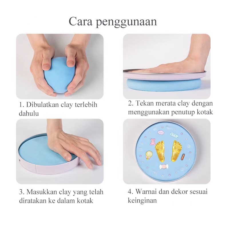 [1KG 2PCS] LBS Baby Foot Print Hadiah Ulang Tahun Kenangan Bayi
