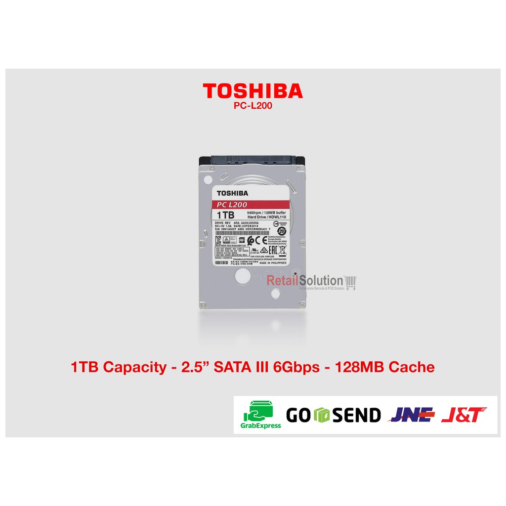 HDD Toshiba PC L200 1TB 2.5&quot; 5400RPM SATA 3 - Hardisk Internal Laptop Mini PC HDD Internal