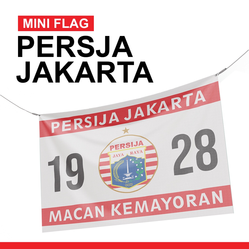 MINI FLAG BENDERA PERSIJA JAKARTA 1928 FREE CUTOM TEXT MURAH