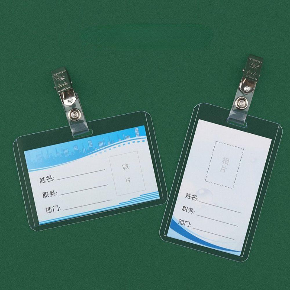 [Elegan] Work Card Protection Cover Transparan Kartu Bus Sertifikat Kerja Kartu Bank Kartu Akses Badge Holders