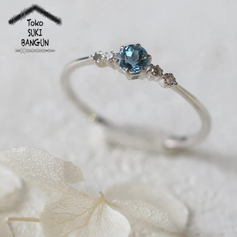 Cincin Wanita Women Ring Copper Light Blue WR-002