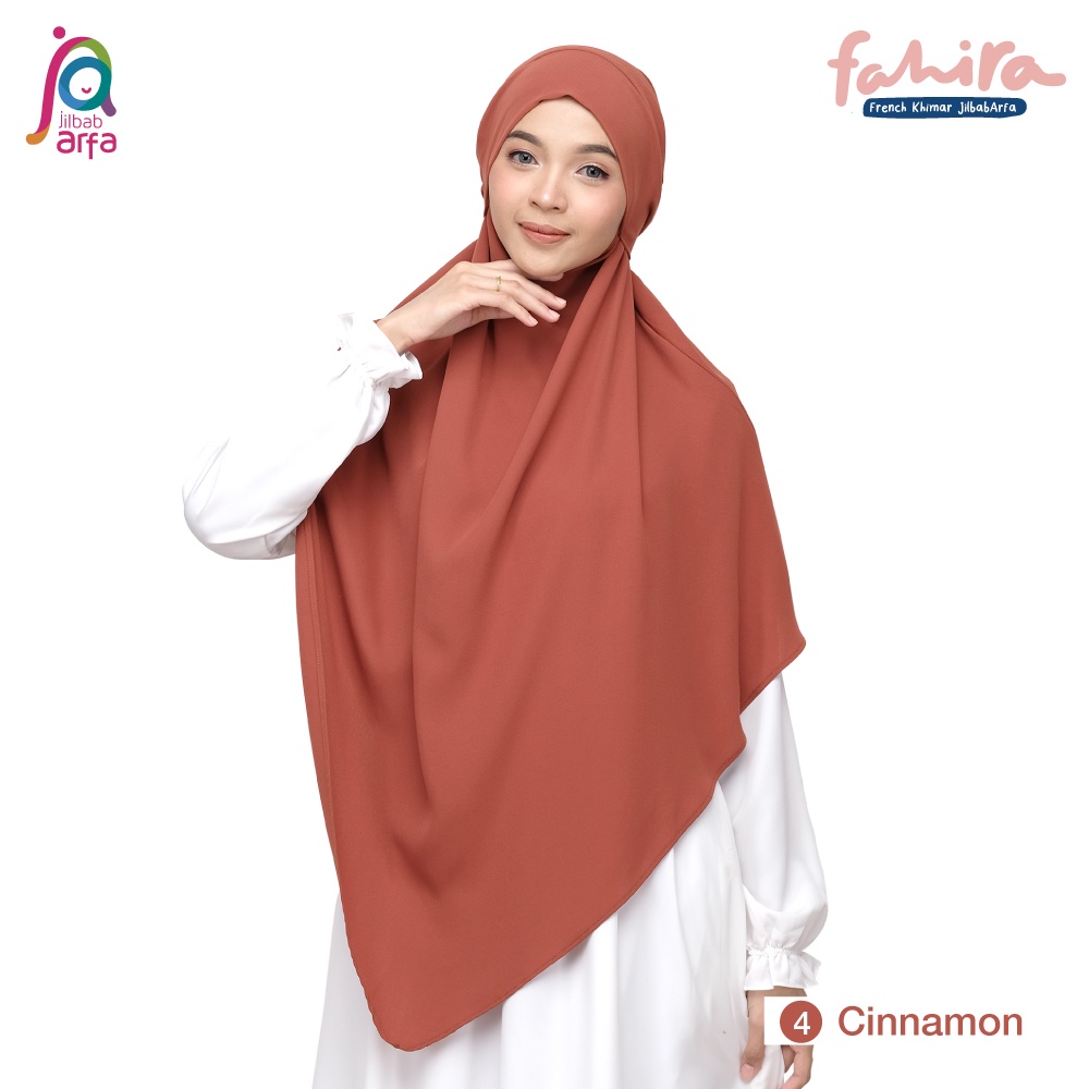 Jilbab Arfa Instan Fahira Cinnamon - French Khimar Cadar - Bahan Soft Lexus