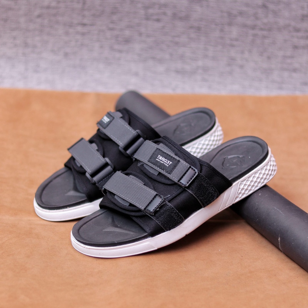 MOLK Sandal Kasual Slop Pria Sendal Slide Pria Hitam Original Distro Simple Trendy Kekinian