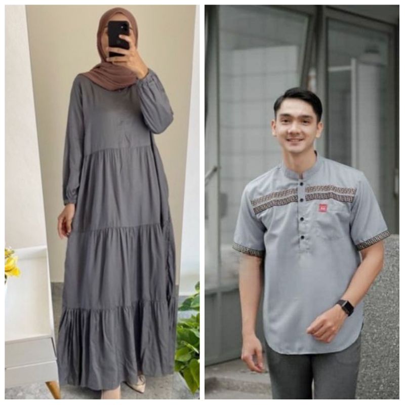 Gamis Couple Sarimbit Suami Istri Termurah Terbaru Pasangan Muslim Prita maxi Dress