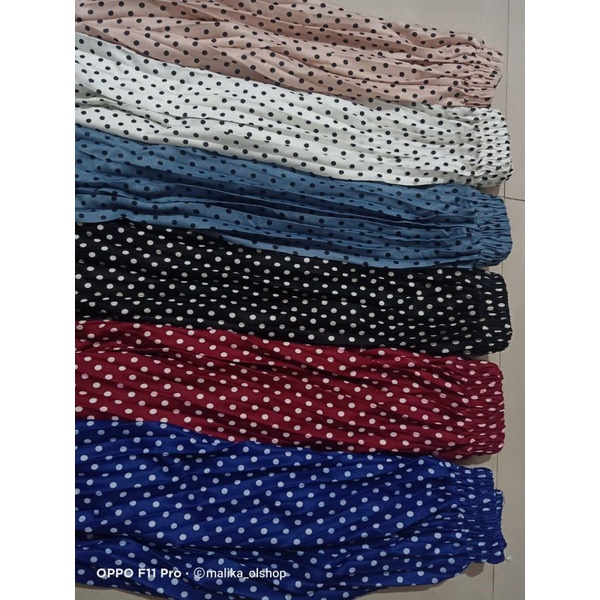 ROK POLKADOT Plisket Premium Mayung Jersey Hyget Lipatan Besar