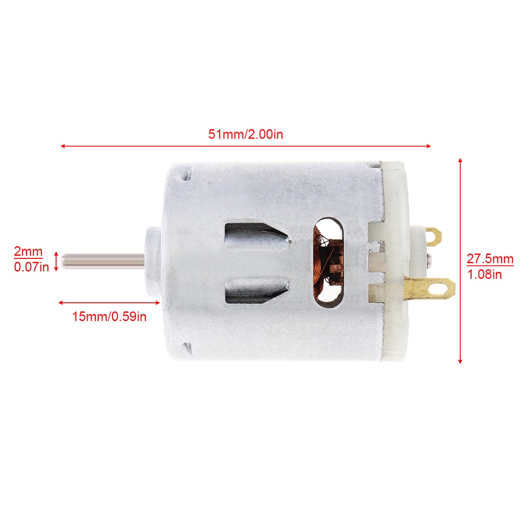 Rs365 DC High Speed Motor Mini Motor Elektrik 12V Untuk Pengering Rambut Motor DC