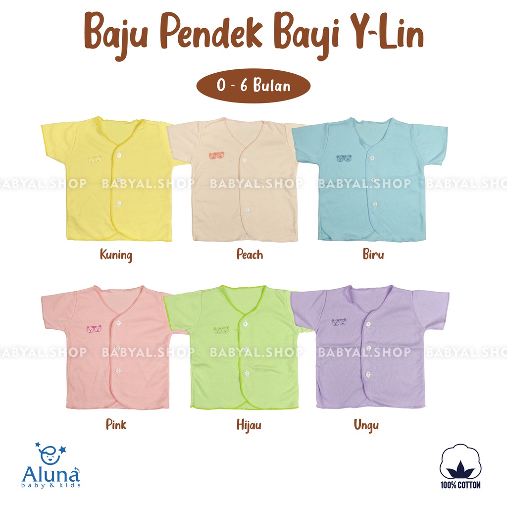 Y-lin Baju Bayi Polos Lengan Pendek Size New Born