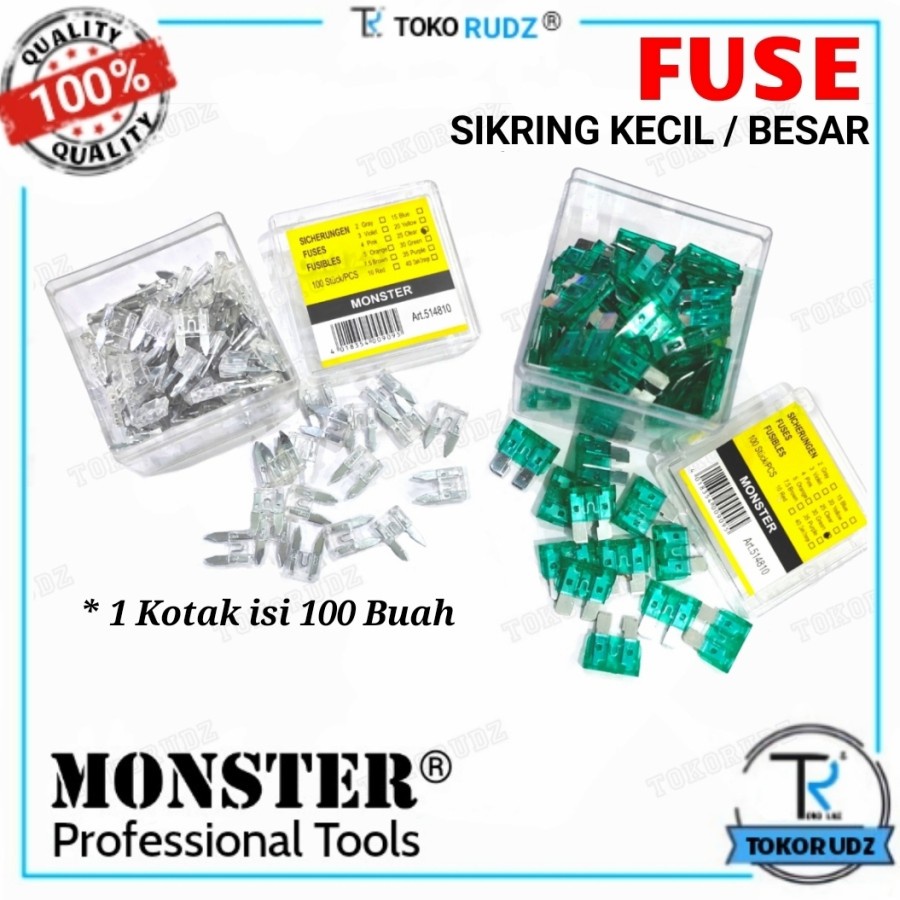 Sekring Tancap Fuse Kecil Besar 10A 15A 20A 25A 30A Sikring Skring Motor Mobil