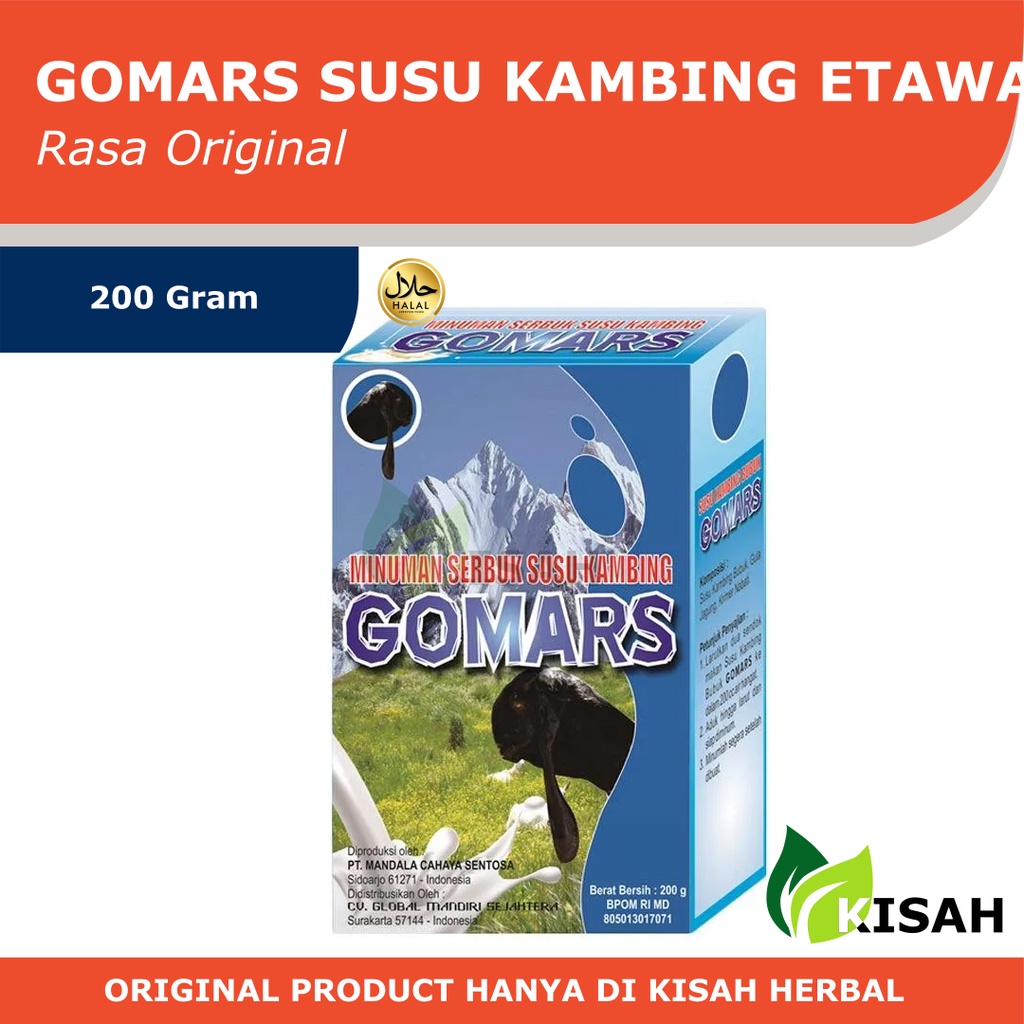 GOMARS Susu Kambing Etawa 200 Gram - Susu Kambing Nutrisi Tinggi Original | Rasa Cokelat | Rasa Strawberry dan Rasa Vanila