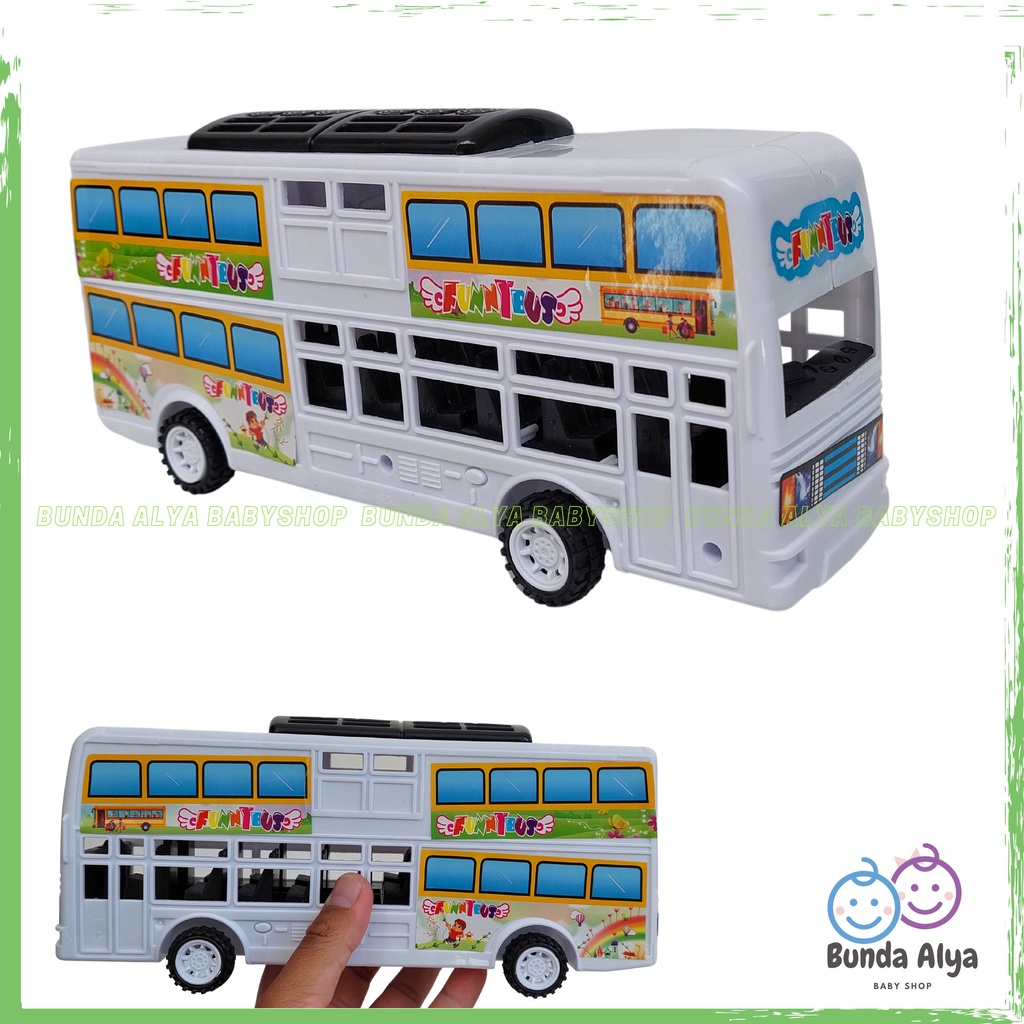 Mainan Anak Mobil Bus Tingkat Mainan Mobil Pull Back Mainan Edukasi Bus Tingkat Lucu Tanpa Baterai Mainan Mobil SNI