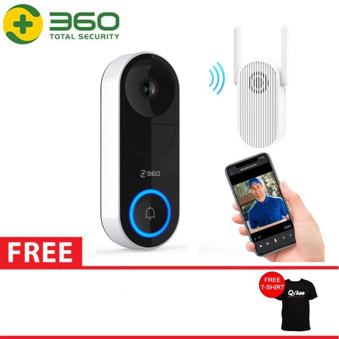 QIHOO D819 360 Smart Doorbell IP Camera CCTV WIFI AI Face Recognition kamera pengintai