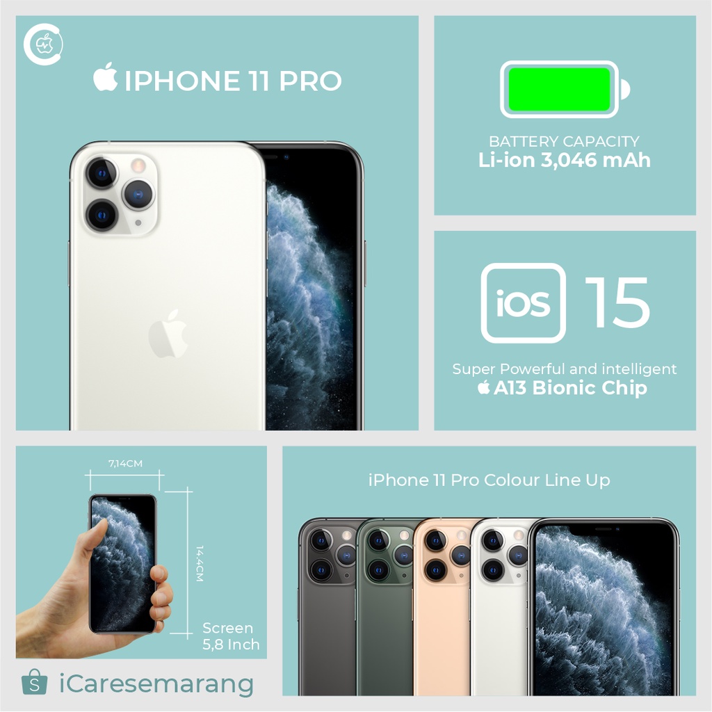 SECOND IPHONE 11 PRO 64GB 100% ORIGINAL ANTI REKONDISI!!!FULLSET!!KONDISI MULUS LIKE NEW