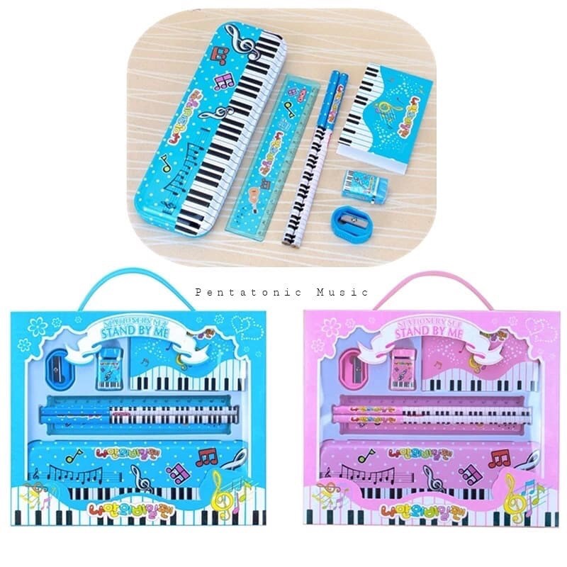 

Paket Alat Tulis Musik Piano / Stand By Me Stationery Set / Tempat Pensil Penggaris Penghapus Kado