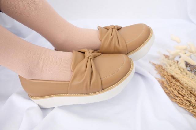 [SIAP KIRIM] BRShoes75 Mocca Sepatu Wedges Casual Wanita