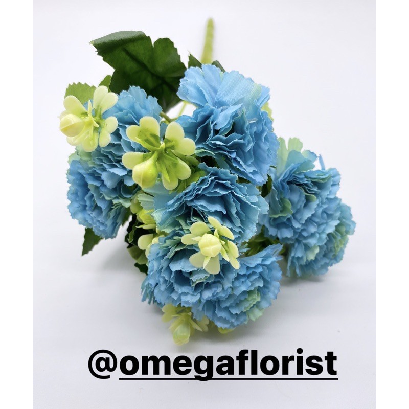 Anyelir X 10 Bunga Artificial/Bunga Plastik/Bunga Dekorasi/Dekorasi Pernikahan/Pernikahan-Biru