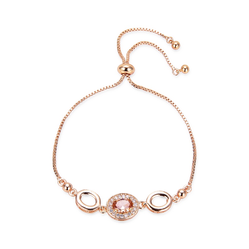 COD Gelang titanium lapis emas bola kristal berlian xuping Perhiasan perak 07b-139B-Emas