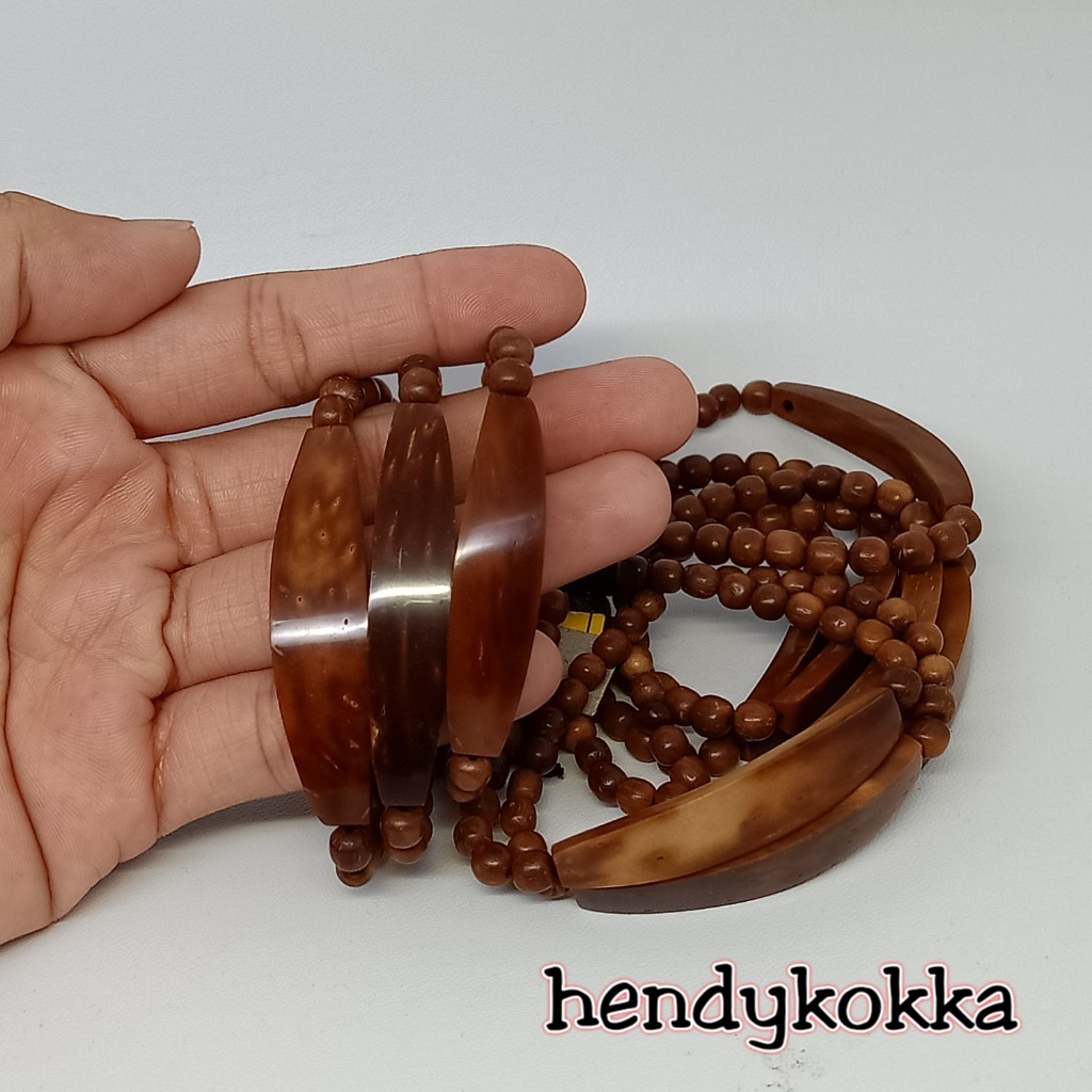 10 gelang kokka kaukah plat polos coklat