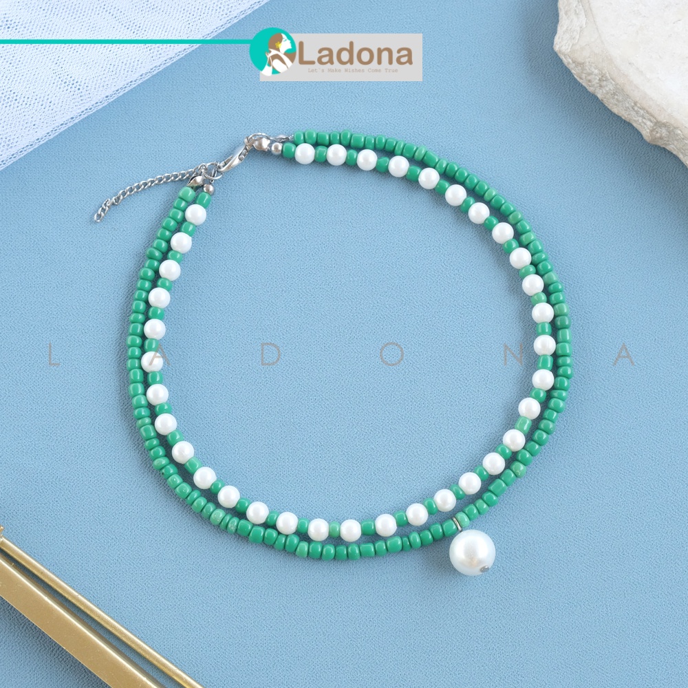 Kalung 2 Layers Beads Necklace Kalung Fashion Korea KL22