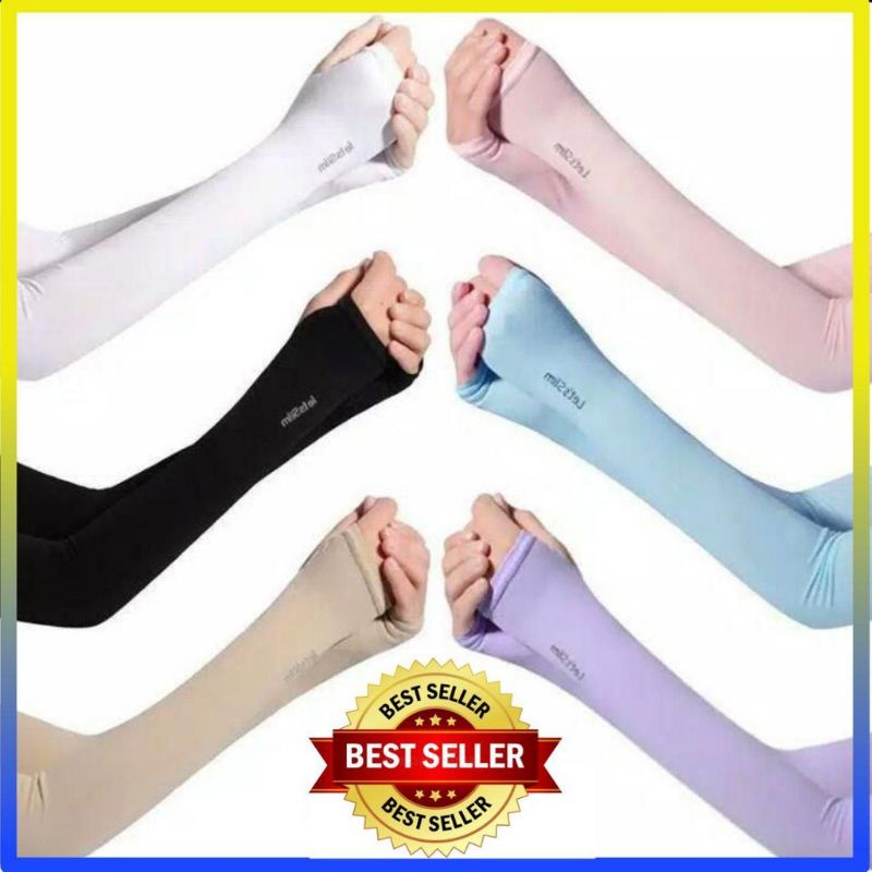 Prabu Acc Sepasang  Handshock Jempol Let's Slim/Manset Tangan Selengan Polos / Handsock Muslim -