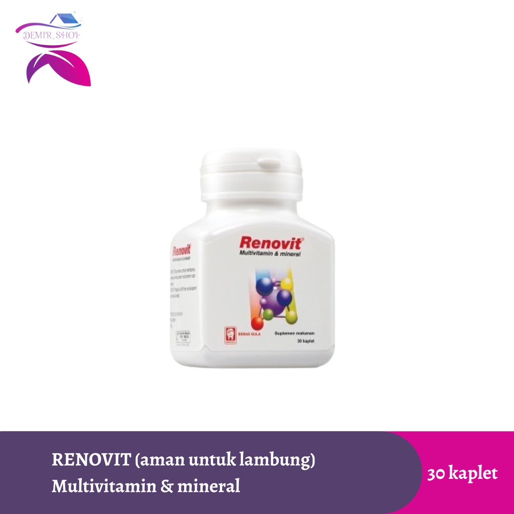 Renovit Multivitamin &amp; Mineral Botol 30 Kaplet Kandungan Lengkap untuk Sehat