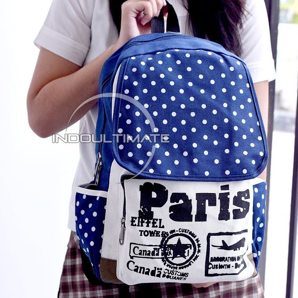 Tas Ransel wanita IM JS-507 Kanvas / Tas Backpack Kanvas Import/ Tas Sekolah Anak /  BACKPACK wanita