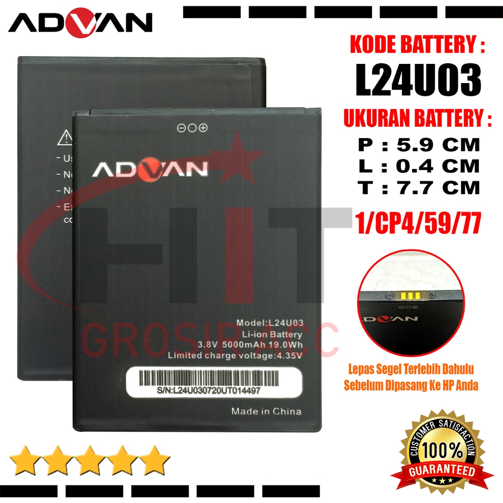 Baterai Battery Original ADVAN Nasa 5202 5.2 Inchi L24U03 Vandroid