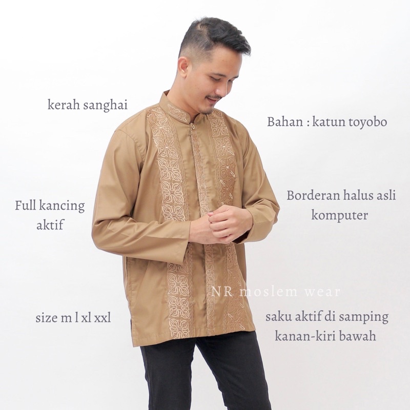 BAJU KOKO WARNA LENGAN PANJANG , KOKO PREMIUM ARRAHMAN kode A35