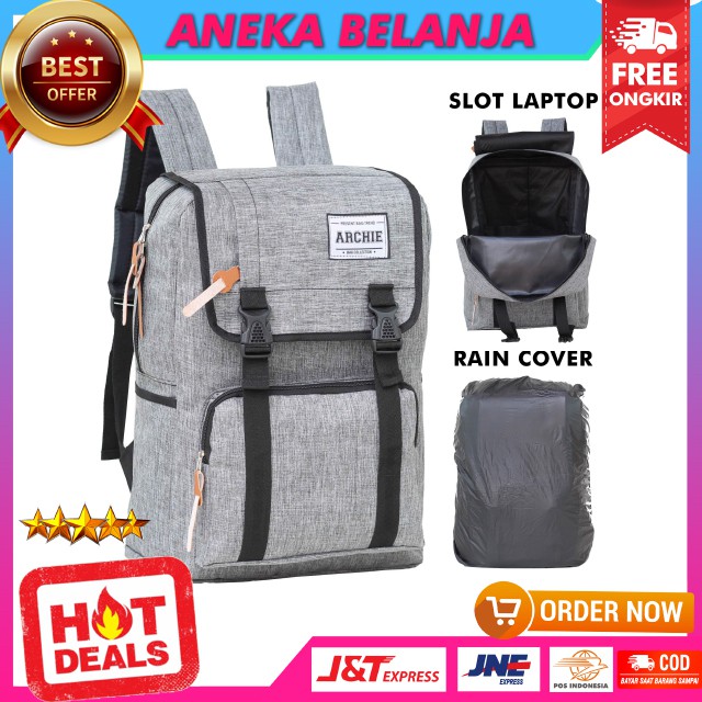 Ransel Cowok Cewek Archie Tancepan Abu Tas Ransel Multifungsi Harga Ekonomis Berkualitas Cocok Untuk Hangout