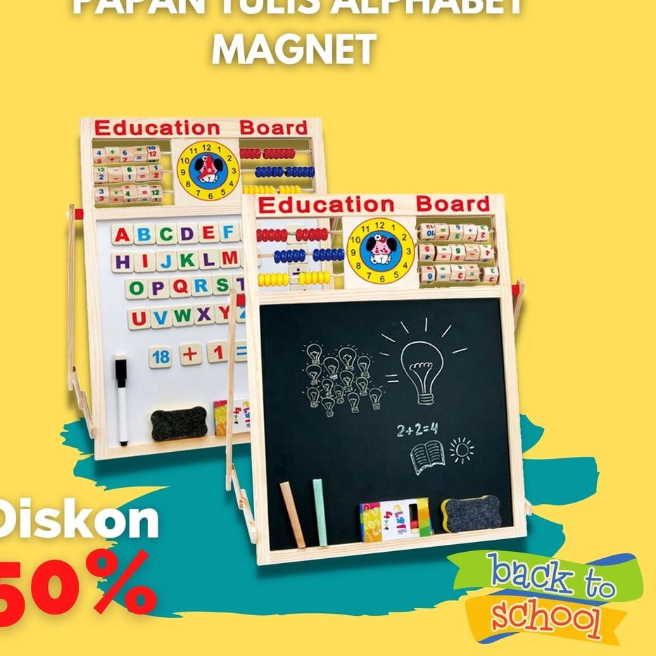 

[PRODUK AMAZF] Papan Tulis Whiteboard Blackboard Magnetik Spidol Kapur Tempel 2 IN 1 Hitam Putih 44 x 31 Cm ALM