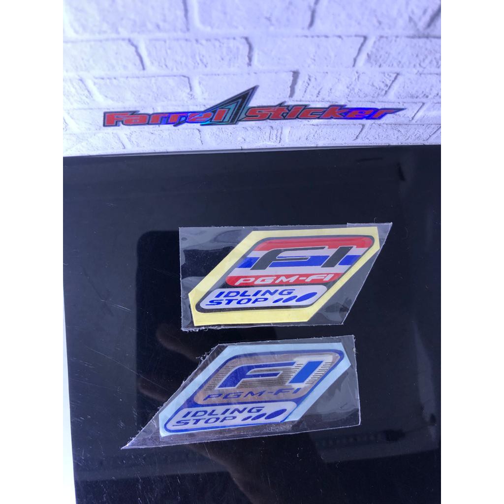 stiker timbul sticker 3d honda FI idling stop beat vario