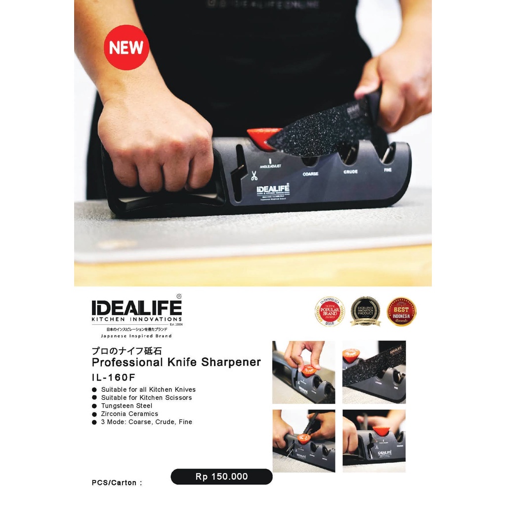 Professional Knife Sharpener Pengasah Pisau IL160f IDEALIFE