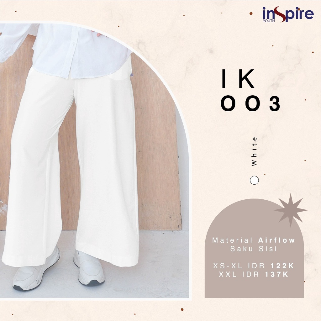 Inspire Kulot IK 03 Bahan Airflow Bawahan Wanita Muslimah Kulot Kekinian by Inspire bisa COD