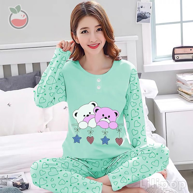 SUNCHERY COD BAJU TIDUR KEKINIAN PP ALL SIZE BAHAN KAOS/BAJU TIDUR PP TERJANGKAU/SLEEPWEAR-TWIN BEAR TOSCA