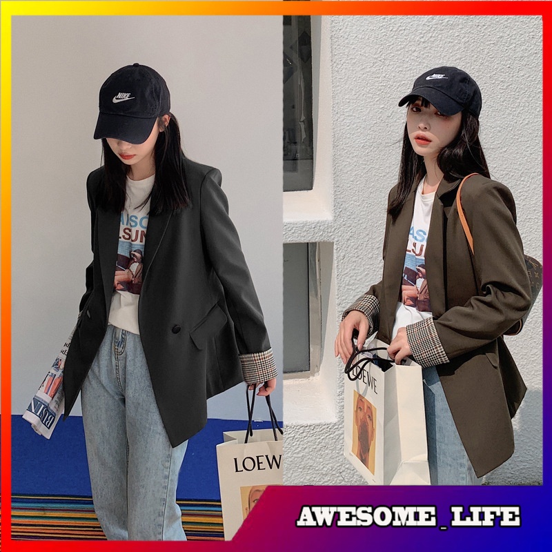 Blazer Pendek Wanita Korea Real Shot Internet Celebrity Small Suit Jacket for Women  Spring and Autu