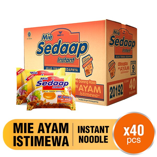 

Sedaap Mie Instan Goreng Mi Ayam Istimewa 88 gr 1 Dus isi 40 pcs